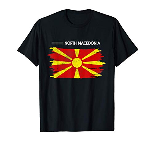 North Macedonia Flag Gift Love North Macedonia T-Shirt