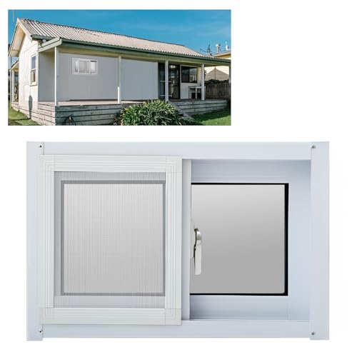 Ventana del Sótano de Aluminio 40x40cm 40x50cm 40x60cm 40x80cm 50x50cm con Mosquitera para Baños, Cobertizos, Gallineros, Cabañas(HXW 40X60CM/15.7X23.6IN)