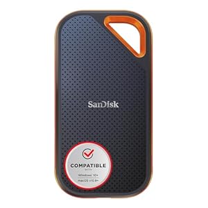 SanDisk Extreme PRO Portable SSD 4 TB (externe SSD, NVMe-SSD-Performance, 2,5 Zoll, 2.000 MB/s Lesen und Schreiben, AES-Verschlüsselung, IP65-Wasser- und -Staubschutz) grau