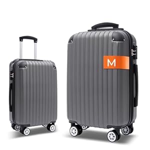 FOMAX Premium Handgepäck Koffer, Trolley Rollkoffer Reisekoffer mit 4 Sanften Rollen und Praktischem TSA Schloss, Carry on Luggage Klein Hartschalenkoffer 55x37x20cm (Dunkelgrau, M)