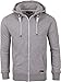 Produktbild riverso Herren Kapuzenjacke RIVThilo Sweatjacke Sweatshirt Kapuzenpullover Hoodie Kapuze Reißverschluss Basic Baumwolle Grau Braun Grün Rot Blau Schwarz S-5XL, Größe:4XL, Farbe:Grey 1
