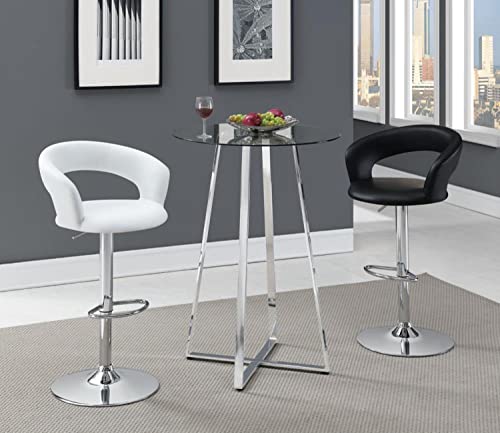 Coaster Home Furnishings Glass Top Bar Table Chrome #TOP3
