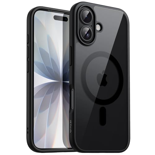 JETech Magnetyczne Etui dla iPhone 17 6,3 Cala Kompatybilne z MagSafe, Bumper Telefonu Osłona, Jednokolorowa Matowe Ramka z TPU, Odporny na Zarysowania Przejaśniać Tył (Czarny)