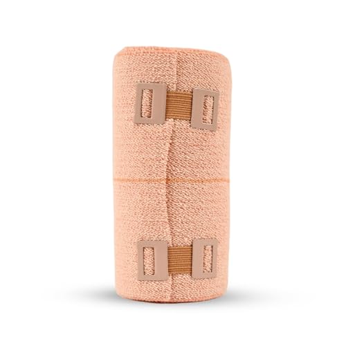 Image of Q DEVICES Elastic Crepe Bandage for Pain Relief (10 cm x 4 m) | Skin-Friendly Breathable Cotton Crepe Bandage for Sports Injuries, Sprains, Joint Support & Varicose Veins
