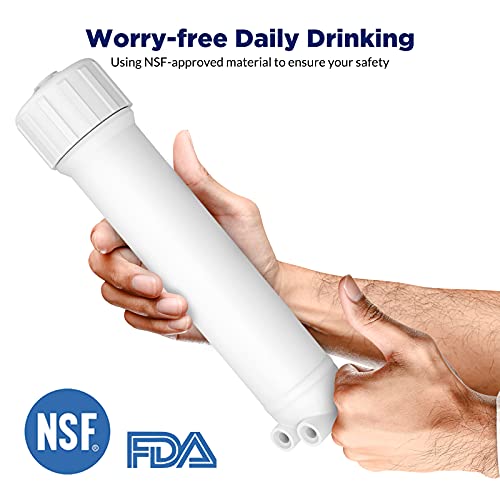 Membrane Solutions 1812/2012 24-150 Gpd Ro Membrane Housing Replacement, Reverse Osmosis Membrane Filter Housing With 3 Fittings Elbow, Housing Wrench, Check Valve #TOP5