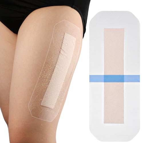 Waterproof Long Surgical Incision Bandages for Knee Replacement Surgery Silicone Adhesive Dressing with Non-Stick Pad Long Hip Wound Care Protector Shower Patches 4