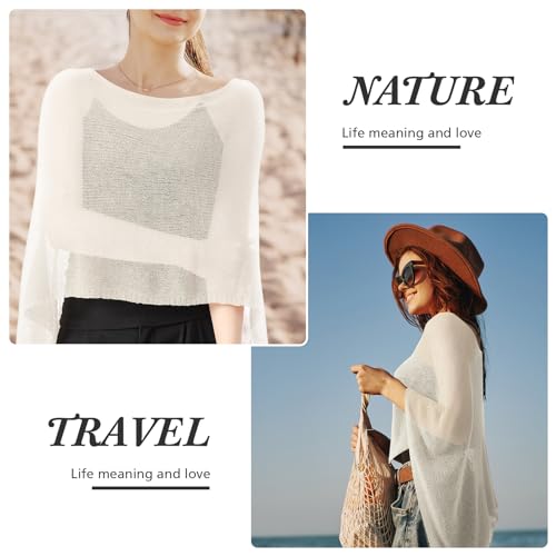 Image of Women Sheer Poncho Shrug Summer Sheer Blouse Top Lightweight Poncho Bolero for Evening Dress