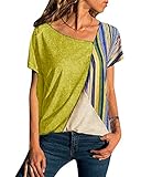 Camiseta sexy para mujer en primavera y verano con pantalones. Parte superior sin hombros para mujer, a rayas, perfecta para paseos relajados por la ciudad con la mejor amiga.