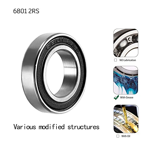 10 Stück 6801 2RS Kugellager 12 mm x 21 mm x 5 mm doppelt geschützte Rillenkugellager für DIY, Drehbänke, Motoren, 3D-Drucker, Fräsmaschinen, verschiedene mechanische Geräte, etc.