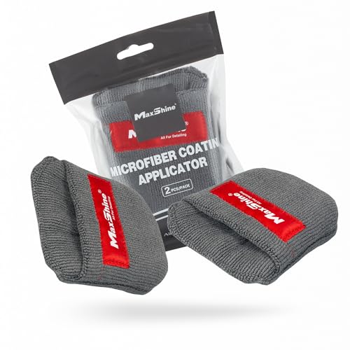 Maxshine Universal Microfiber Coating Applicator Pads, 2-Pack | Finger Pocket Design, Durable & Washable | Reusable Detailing Wax Pads for Car Coating, Sealant & Polish Application