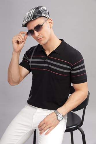 Image of ADRO Regular Fit Polo T-Shirt for Men| Printed Polo T-Shirt | Cotton Polo T Shirt