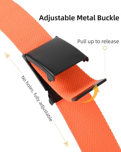 Image of Mile High Life Cut To Fit Canvas Web Belt Size Up to 52 inch with Flip-Top Solid Black Military Buckle