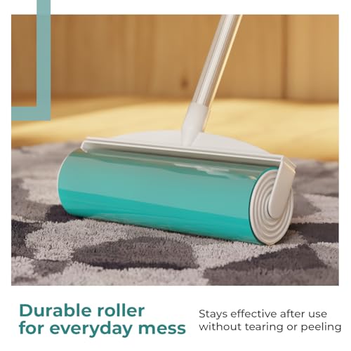 Image of Lifelong Premium Large Adhesive Roller for Hair and Dust Removal | 19cm Wide Washable Sticky Roller with 105cm Iron Handle | High Glue Thickness for Efficient Cleaning on Floors, Carpets & More