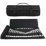 Wrench Roll Organizer 32 Pockets, Heavy-Duty Canvas Wrench Roll Up Pouch Tool Roll Bag for Metric and SAE Wrenches, Tool Holder Organizer with Buckles and Handle (Black)