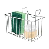 Sponge Holder for Kitchen Sink, Dullrout Kitchen Sink Caddy, 304 Stainless Steel Kitchen Sink Sponge Brush Holder for Soap Dishwashing Liquid Drainer, Dish Draining Sink Basket, Rustproof & Durable