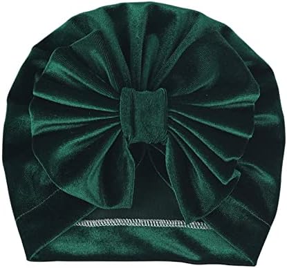 Qiansail Baby Toddler Girls Kids Velvet Hat Big Bow Hairband Headband Turban Head Wrap Cap Hair Accessories (Green)