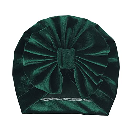 Qiansail Baby Toddler Girls Kids Velvet Hat Big Bow Hairband Headband Turban Head Wrap Cap Hair Accessories (Green) #TOP1
