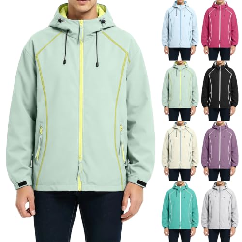 fartey Mens Sports Jacket Waterproof Hooded Windproof Outerwear with Pocket - image 1