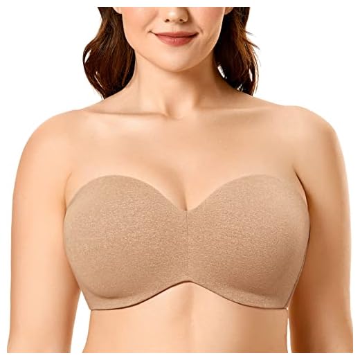 DELIMIRA - Mujer Sujetador Invisible Apoyo con Aros Sin Tirantes Cuerda 100F