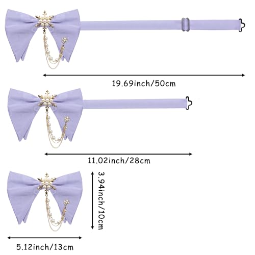 Image of Oversized Bow Ties for Men, Adjustable Bow Tie Pre-tied Bowties Pearl Decoration Bowtie for Tuxedo Wedding Party Prom