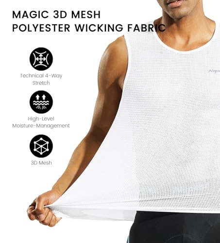Nepest Mens Vests/Short Sleeve Biking Base Layer Mesh Sleeveless Cycling Baselayer Bicycle Ultralight Undershirts2