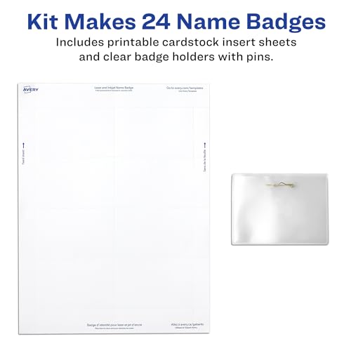 Image of Avery 379595 ID Badge Holders Clear 24 /Pack (74652)