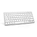 Produktbild Bluetooth Tastatur LANGTU Kabellose Tastatur Wireless Keyboard Ultra-Dünn-Design - QWERTZ Layout Deutsch - 78 Tasten Mini Tastatur - Kompatibel mit iOS Windows Android - Silber