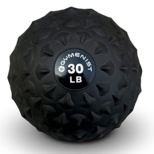 Gymenist Weighted No Bounce Slam Ball Intensive Workout Training Gym Exercise Weight Balls Equipment (20-Lb, Black Extreme) #TOP22