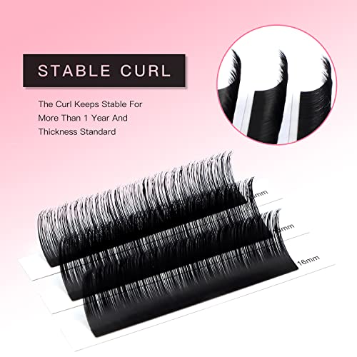 TDANCE Lash Extension Matte Black Eyelash Extension C CC D DD J B L Curl Volume & Classic Lash Extensions 0.03-0.18mm Thickness Professional Salon Use(0.18-CC,8-15 mm)