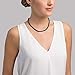 The Pearl Source 14K Gold 5.5-6.0mm Round Genuine Black Japanese Akoya Saltwater Cultured Pearl Necklace in 17