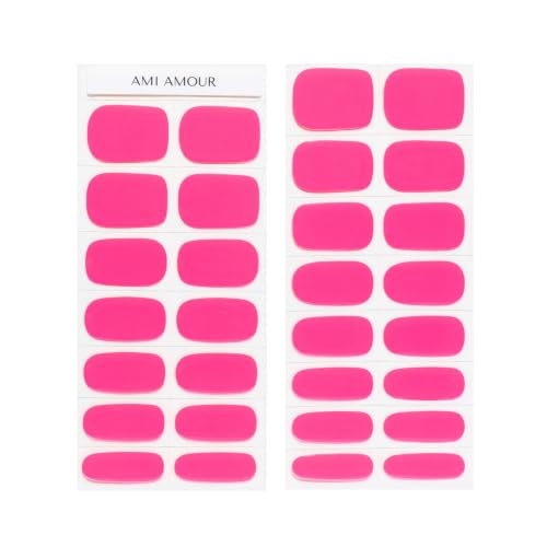 Semi Cured Gel Nail Strips Stickers Wraps | UV Nail Polish that Pops in Color (Main Character) for Women & Short Nails & Long Nails (Ami Amour)