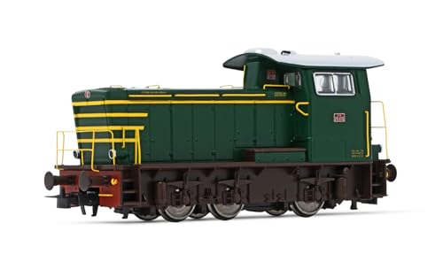 Rivarossi HR2931S FS, Diesel Shunting Locomotive Class 245, Green with Yellow Stripes, Without Side handrails, ep. IV, with DCC Sound decoder Loco - Diesel
