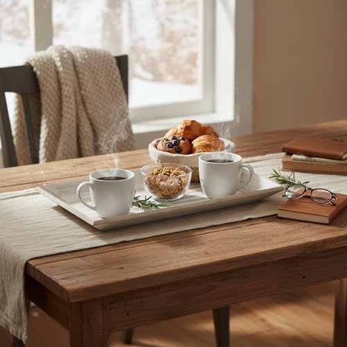 com-four® Tablett aus Holz, Vintage Holztablett rechteckig – Ansicht 2