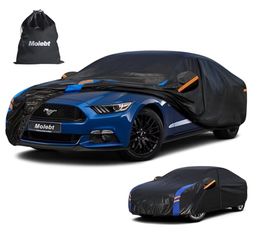 Image of Custom Fit Car Cover for Ford Mustang /Shelby (1964-2026), Upgraded Waterproof All Weather Outdoor Auto Cover with Driver Door Zipper & Mirror Pockets, UV /Snow /Dust Protection