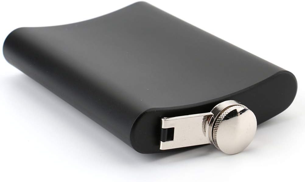 Tebery 4 Pack 8 oz Stainless Steel Hip Flask Set Leakproof Flask with 4 Free Bonus Funnels Great Groommans or Bridal Wedding Gift (Black & Silver)