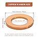 Brass Washers,2 Pieces T2 Copper Gasket Washer Flat Seal Rings M42×50×2Mm-M60×68×2Mm, Crush Suitable for Industrial Mechanical Use,M42×52×2mm(M45x55x2mm)