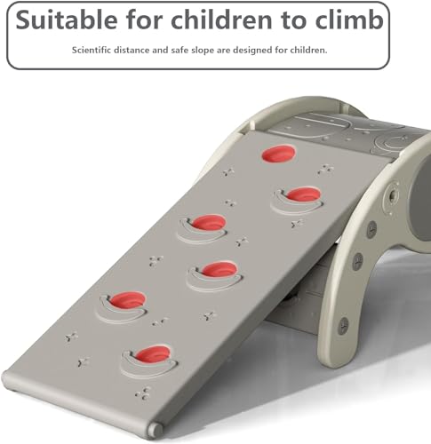 5 in 1 Kinder Klettergerüst Set mit Rampe Rutscher und Wippe, Montessori Spielzeug Outdoor Klettergerüst, als Indoor Turnhalle und Gerät Spielplatz Bogen für Kleinkinder Kinder