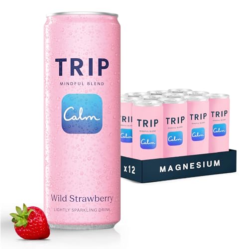 TRIP Lightly Sparkling Adaptogen Drink, Non Alcoholic Drink with Magnesium, Ashwagandha, Lions Mane...