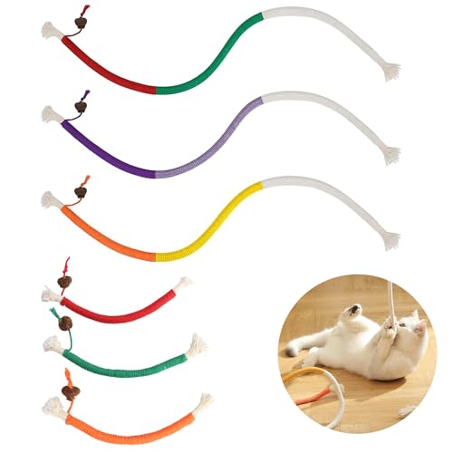 MUZHUPGUZ 6 Pièces Jouet à Mordre en Corde à Herbe à Chat, 70 cm/20 cm Bâtonnets Herbe à Chat, Matatabi Bâtons à Mâcher en Herbe pour Chats pour Grincer des Dents Chats Intérieur