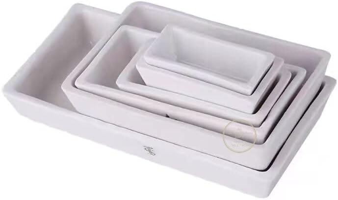5Pcs/Lot Lab Ceramic Crucible Cupel Boat Sample Holder Combustion Boat for Tube Muffle Furnaces (Size : Square 50x28mm)