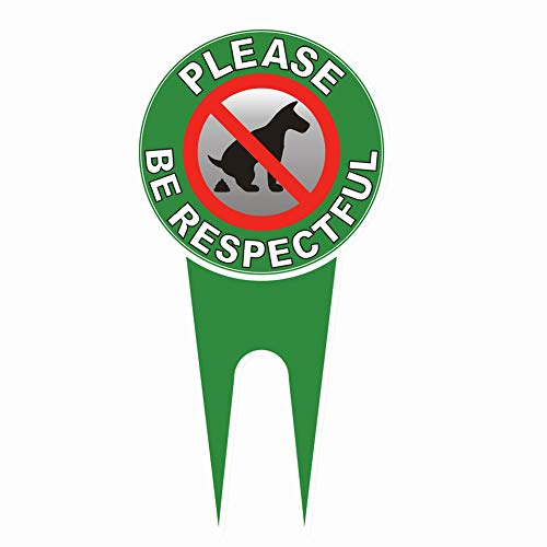 GUIFIER No Dog Pooping Please Be Respectful Aluminum Yard Sign with Stake/Double Sided No Poop Dog Sign Stop Dogs from Pooping On Your Lawn No Peeing Dog Sign/Weatherproof,Sign Measures 12