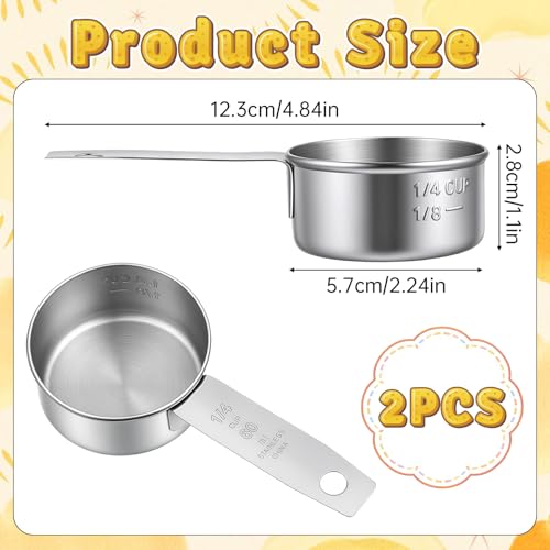 2 Piezas Vaso Medidor 60 ml Acero Inoxidable miniatura 2
