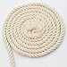AILINDA Cordón grueso de algodón macramé hecho a mano para hacer manualidades para mesas de ganchillo, cestas de cuerda, cuerda para hamaca al aire libre, 55 yardas, algodón, beige, 8mmx25m