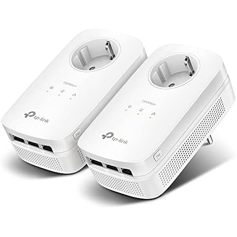 TP-Link Powerline Adapter Set TL-PA8030P KIT(1300Mbit/s, mit Steckdose, 2*2-MIMO, 6 Gigabit Ports, Plug&Play, Kompatibel mit allen HomePlug AV/AV2 Powerline Adaptern, Ideal für Online-Gaming) Cover