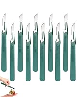 TPZORJX 10 Stücke Einweg Kunststoff Chirurgische Skalpellmesser, Einweg Skalpell Klinge, Sterilisierte Einweg Skalpelle mit Schutzkappe, einzeln verpackte Skalpelle