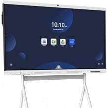 Smart Board, 75" All-in-One Dual System Interactive Whiteboard, Google EDLA Certified Android 14 & Windows 11 Pro Dual OS Touchscreen Digital Whiteboard for Professional Business Meetings