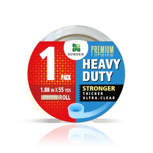 DowDew Clear Packing Tape, Heavy Duty Packaging Tape 1.88 inch x 55 Yards Refill Roll for Shipping...