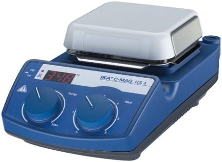 IKAWorks 3581000 C-MAG HS 4 Magnetic Stirrer with Ceramic Heating Plate, 270W, 100-1500 RPM Speed Range, 50°C-500°C Temperature Range, 150 mm W x 105 mm H x 260 mm D