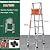 xixi-home Telescoping Ladder Aluminum Extension Ladder with Non-Slip Feet,Free to Move Telescopic Step Ladders Portable Lightweight Collapsible Ladder for Home,Work-Stainless Steel-6.5FT