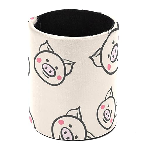 Pot à crayons grande capacité bureau cuir synthétique motif cochon